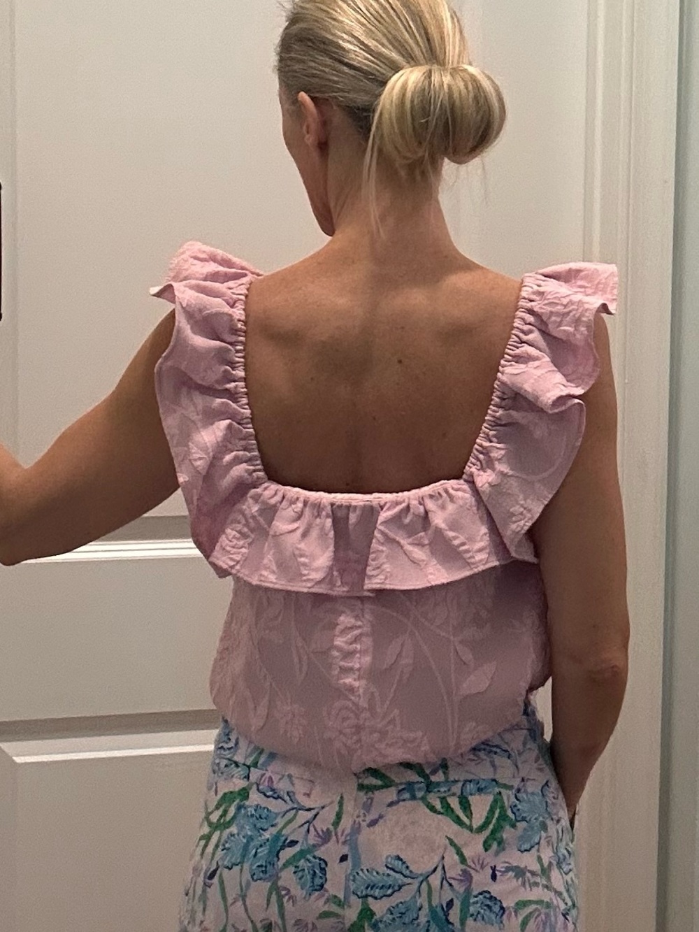 Lilly Pulitzer Lavender Ruffle Square-Neck Tank - Picture 4 of 10